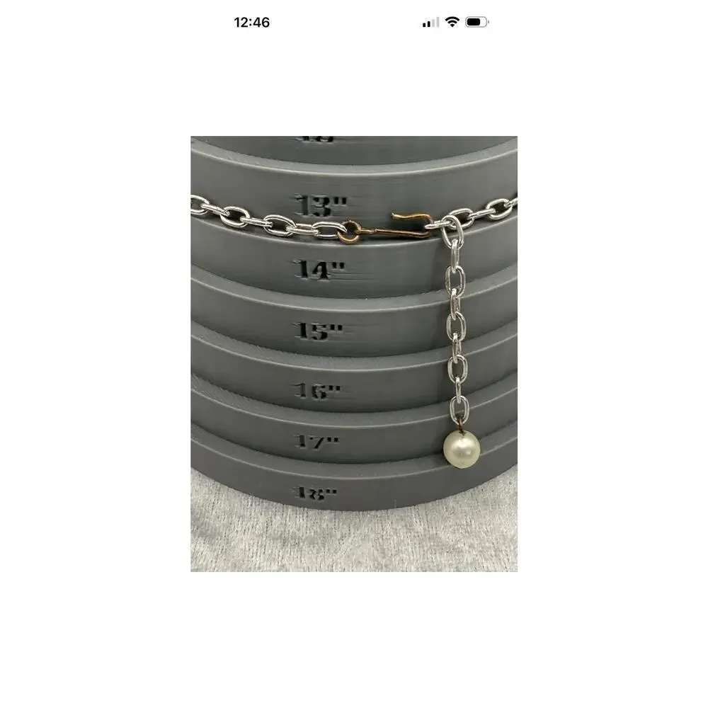 Vintage Faux Pearl Choker Necklace, Chunky Silver Tone High Luster (16